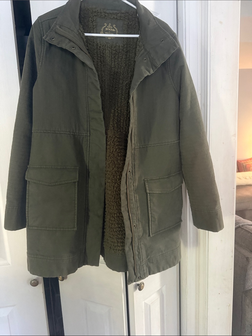 Prana Olive Green Sherpa-Lined Utility Jacket - Picture 3 of 8